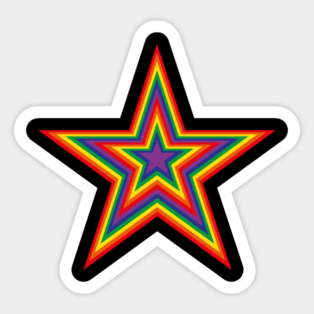 Rainbow Star Rainbow Star Sticker TeePublic